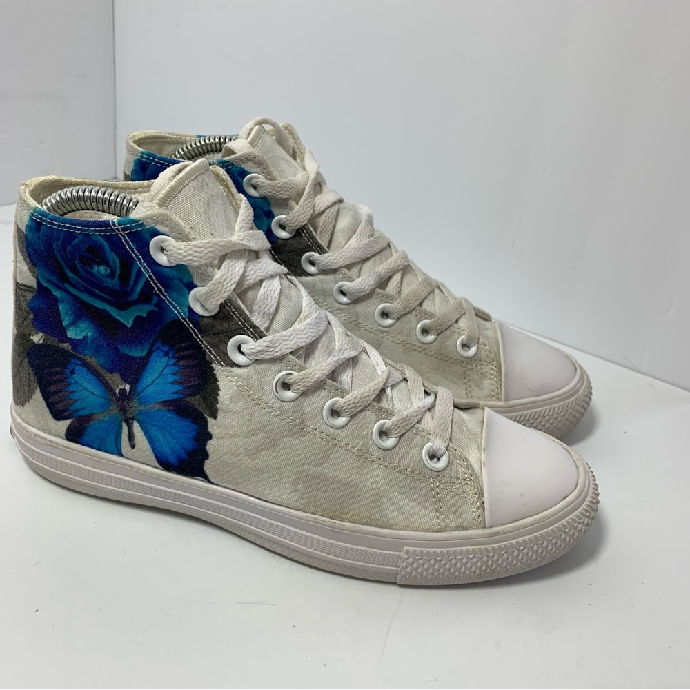 RAAD BLUE BUTTERFLY AND ROSE Shoes Size 6.5